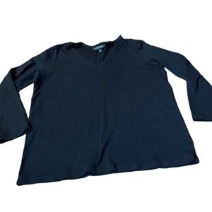 Lauren Ralph Lauren long sleeve black shirt with silver colored buttons size 1X